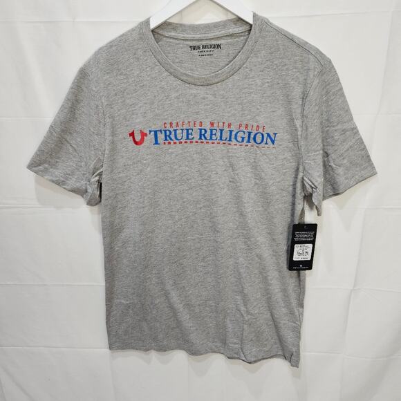 True Religion Shirt Essential Heather Gray Medium - Picture 1 of 7